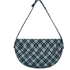 Printed Cuddle Dog Carrier with Curly Sue Liner in Tiffi Plaid with Black Curly Sue Liner